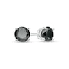 Thumbnail Image 1 of 0.69 CT. T.W. Black Diamond Solitaire Stud Earrings in 14K White Gold