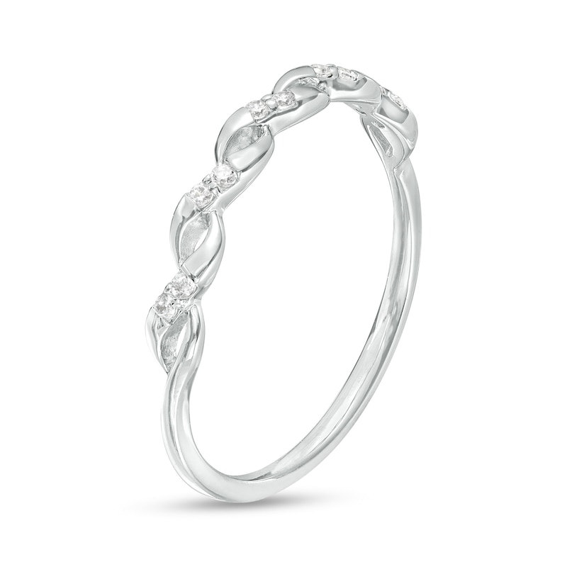 0.04 CT. T.W. Diamond Curved Loose Braid Band in 10K White Gold|Peoples Jewellers