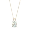 EFFY™ Collection Cushion-Cut Green Quartz and 0.04 CT. T.W. Diamond Filigree Side Accent Split Bail Pendant in 14K Gold