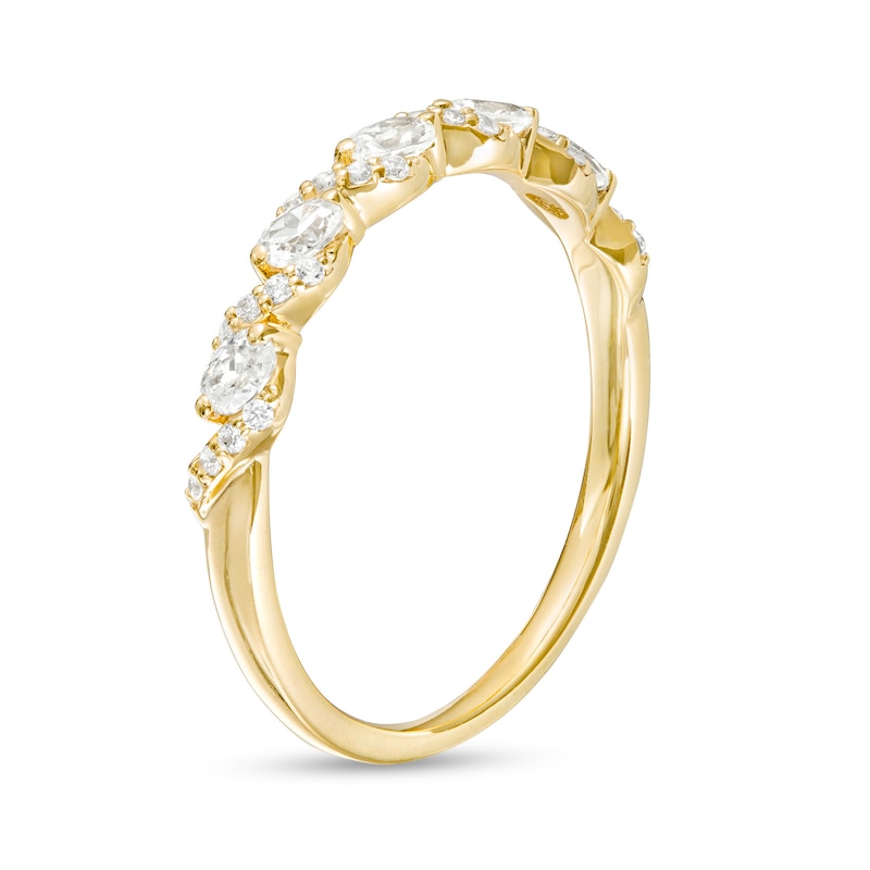 0.30 CT. T.W. Oval and Round Diamond Cascading Band in 14K Gold