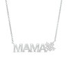 Thumbnail Image 0 of 0.04 CT. T.W. Diamond MAMA Maple Leaf Necklace in Sterling Silver