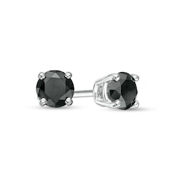 0.45 CT. T.W. Black Diamond Solitaire Stud Earrings in 14K White Gold