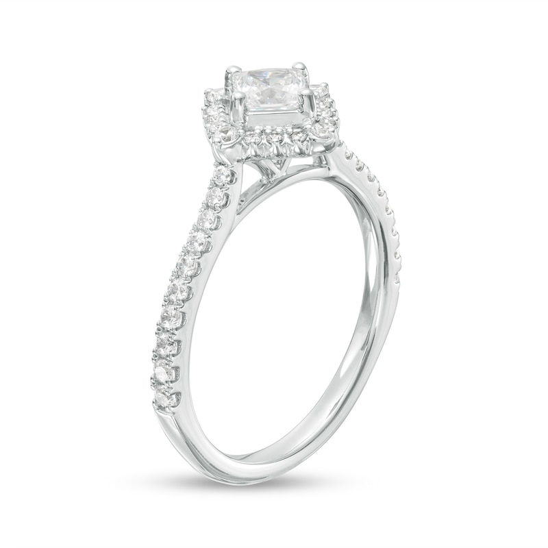 0.75 CT. T.W. Princess-Cut Diamond Shadow Frame Tilted Engagement Ring in 14K White Gold