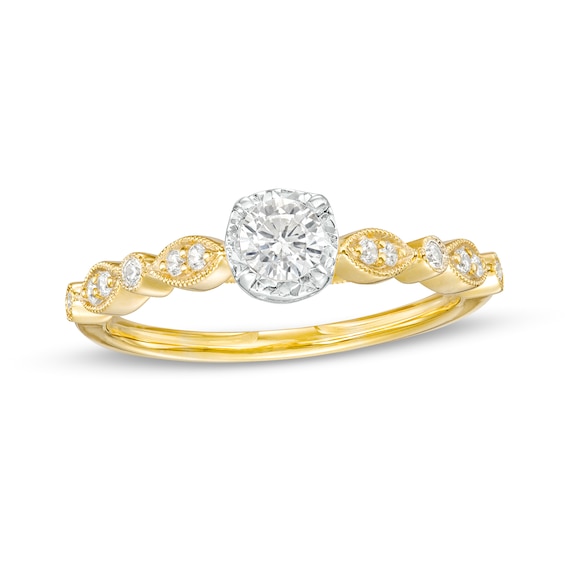 0.33 CT. T.W. Diamond Art Deco Vintage-Style Engagement Ring in 10K Gold