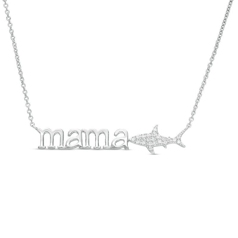0.04 CT. T.W. Diamond mama Shark Necklace in Sterling Silver|Peoples Jewellers