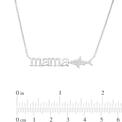 0.04 CT. T.W. Diamond mama Shark Necklace in Sterling Silver