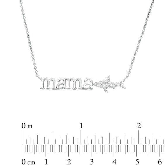 0.04 CT. T.W. Diamond mama Shark Necklace in Sterling Silver