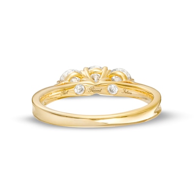 1.00 CT. T.W. Diamond Past Present Future® Concave Ribbon Shank Engagement Ring in 14K Gold