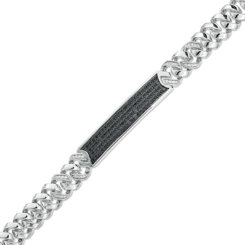 Men's 1.00 CT. T.W. Black and White Diamond Bar Bracelet in Sterling Silver – 8.5"|Peoples Jewellers
