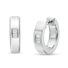 Men's 0.10 CT. T.W. Baguette Diamond Trio Huggie Hoop Earrings in Sterling Silver