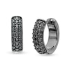 Men's 0.75 CT. T.W. Black Diamond Huggie Hoop Earrings in Sterling Silver