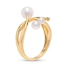 Thumbnail Image 2 of Freshwater Cultured Pearl and Diamond Accent Bypass Split Shank Ring in 10K Gold