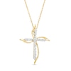 Thumbnail Image 0 of 0.23 CT. T.W. Diamond Pinwheel Cross Pendant in 10K Gold