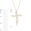 0.23 CT. T.W. Diamond Pinwheel Cross Pendant in 10K Gold