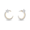 Enchanted Disney Jasmine 0.14 CT. T.W. Diamond Crescent Moon and Star Stud Earrings in Sterling Silver and 10K Gold