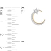 Enchanted Disney Jasmine 0.14 CT. T.W. Diamond Crescent Moon and Star Stud Earrings in Sterling Silver and 10K Gold