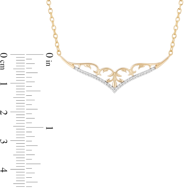 Enchanted Disney Jasmine 0.085 CT. T.W. Diamond Tiara Necklace in 10K Gold|Peoples Jewellers