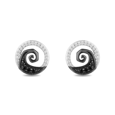 Disney Treasures The Nightmare Before Christmas 0.145 CT. T.W. Diamond Hill Stud Earrings in Sterling Silver