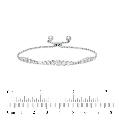 1.00 CT. T.W. Journey Diamond Bolo Bracelet in 10K White Gold - 9.5"