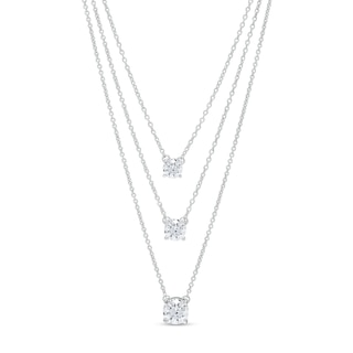 1.00 CT. T.W. Certified Lab-Created Diamond Triple Strand Necklace in 14K White Gold (F/SI2)