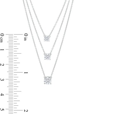 1.00 CT. T.W. Certified Lab-Created Diamond Triple Strand Necklace in 14K White Gold (F/SI2)