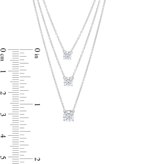 1.00 CT. T.W. Certified Lab-Created Diamond Triple Strand Necklace in 14K White Gold (F/SI2)