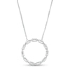 0.33 CT. T.W. Baguette Certified Lab-Created Diamond Circle Pendant in 14K White Gold (F/SI2)