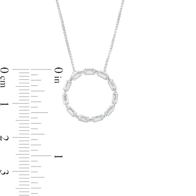 0.33 CT. T.W. Baguette Certified Lab-Created Diamond Circle Pendant in 14K White Gold (F/SI2)