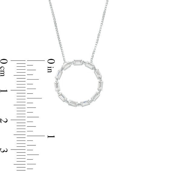 0.33 CT. T.W. Baguette Certified Lab-Created Diamond Circle Pendant in 14K White Gold (F/SI2)