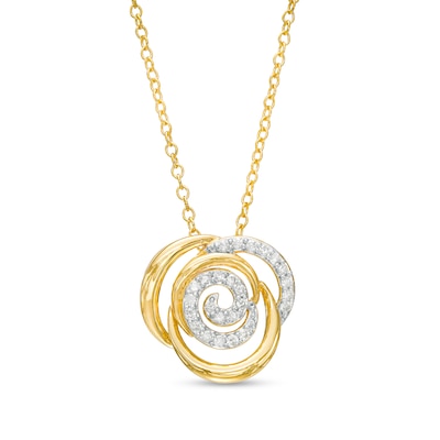 0.15 CT. T.W. Diamond Abstract Rose Pendant in 10K Gold