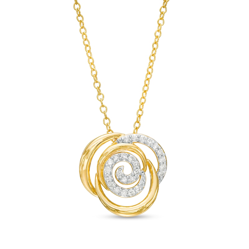 0.15 CT. T.W. Diamond Abstract Rose Pendant in 10K Gold