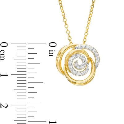 0.15 CT. T.W. Diamond Abstract Rose Pendant in 10K Gold