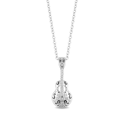 Disney Treasures Coco 0.065 CT. T.W. Diamond Guitar Pendant in Sterling Silver