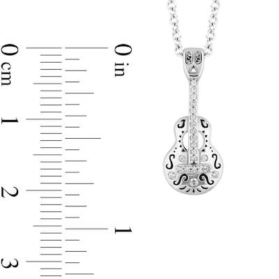 Disney Treasures Coco 0.065 CT. T.W. Diamond Guitar Pendant in Sterling Silver