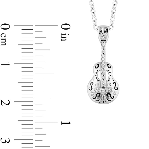 Disney Treasures Coco 0.065 CT. T.W. Diamond Guitar Pendant in Sterling Silver