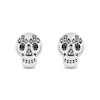 Thumbnail Image 0 of Disney Treasures Coco 0.085 CT. T.W. Black and White Diamond Skull Stud Earrings in Sterling Silver
