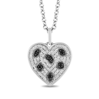 Disney Treasures 101 Dalmatians 0.18 CT. T.W. Black and White Diamond Heart Pendant in Sterling Silver