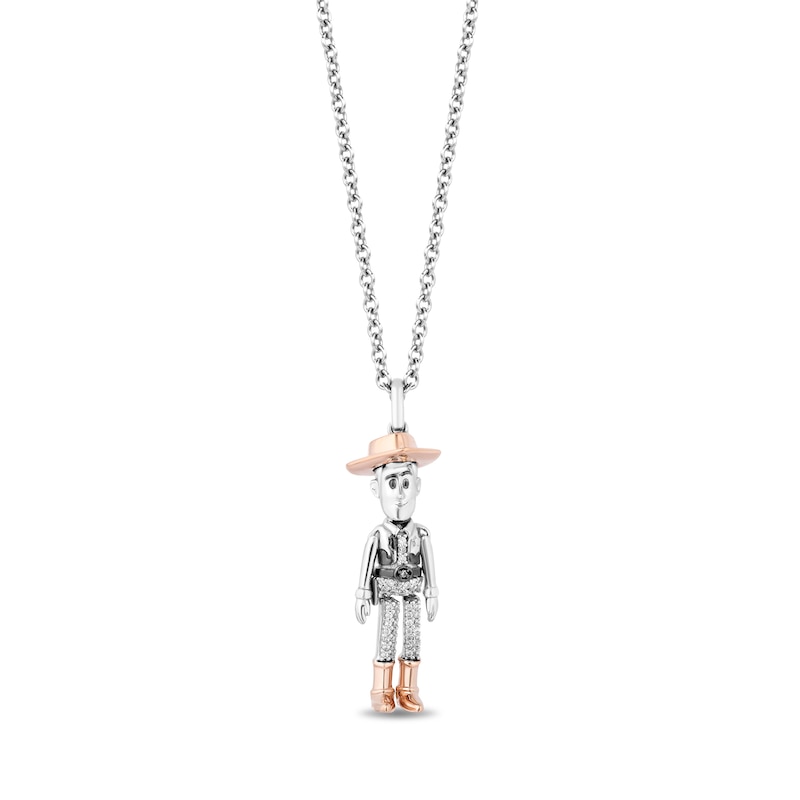 Disney Treasures Toy Story 0.065 CT. T.W. Diamond Woody Pendant in Sterling Silver and 10K Rose Gold|Peoples Jewellers