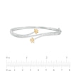 By Women for Women 0.50 CT. T.W. Diamond Lined Lotus Flower Bangle in 10K Two-Tone Gold - 7.15"