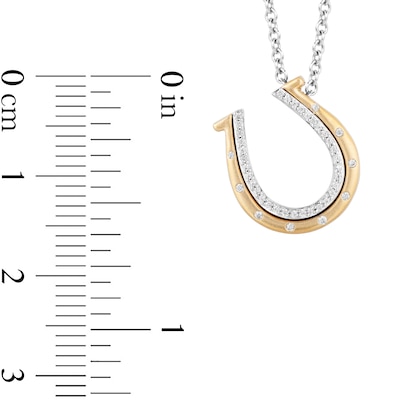 Disney Treasures Toy Story 0.085 CT. T.W. Diamond Bullseye's Horseshoe Pendant in Sterling Silver and 10K Gold