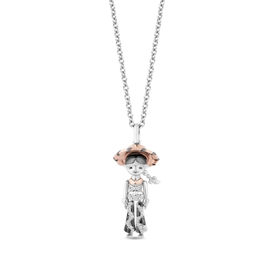 Disney Treasures Toy Story 0.065 CT. T.W. Diamond Jessie Pendant in Sterling Silver and 10K Rose Gold