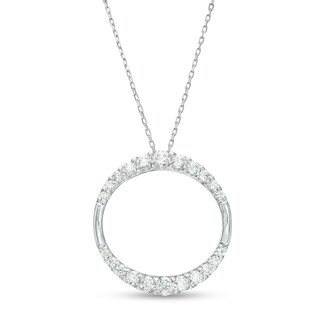 0.75 CT. T.W. Journey Diamond Circle Pendant in 10K White Gold