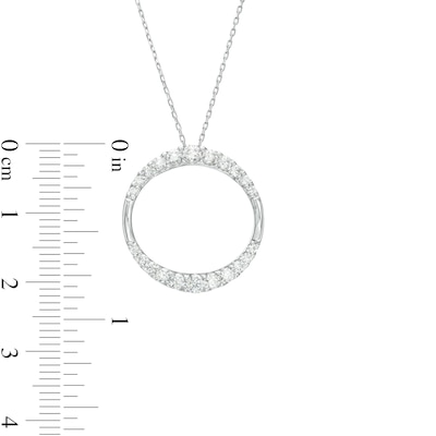 0.75 CT. T.W. Journey Diamond Circle Pendant in 10K White Gold