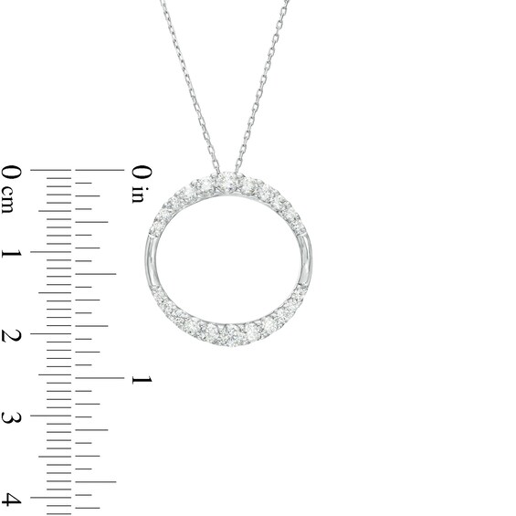 0.75 CT. T.W. Journey Diamond Circle Pendant in 10K White Gold