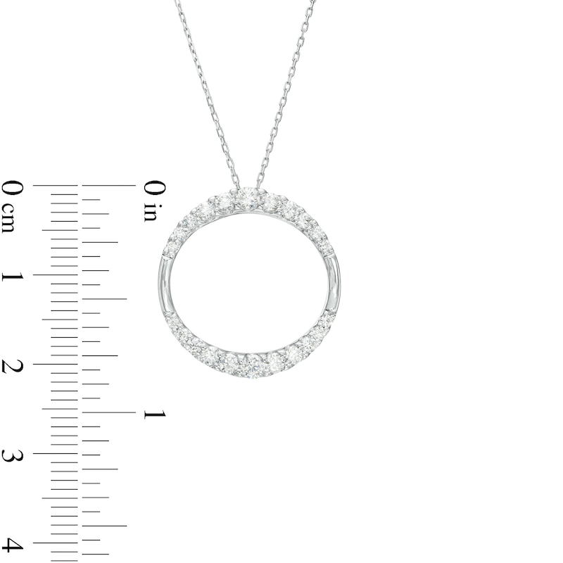 0.75 CT. T.W. Journey Diamond Circle Pendant in 10K White Gold|Peoples Jewellers