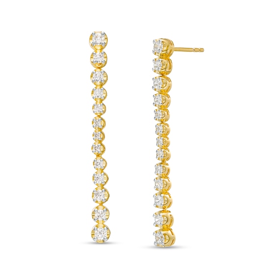 1.00 CT. T.W. Journey Diamond Drop Earrings in 10K Gold