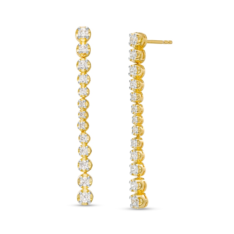 1.00 CT. T.W. Journey Diamond Drop Earrings in 10K Gold|Peoples Jewellers