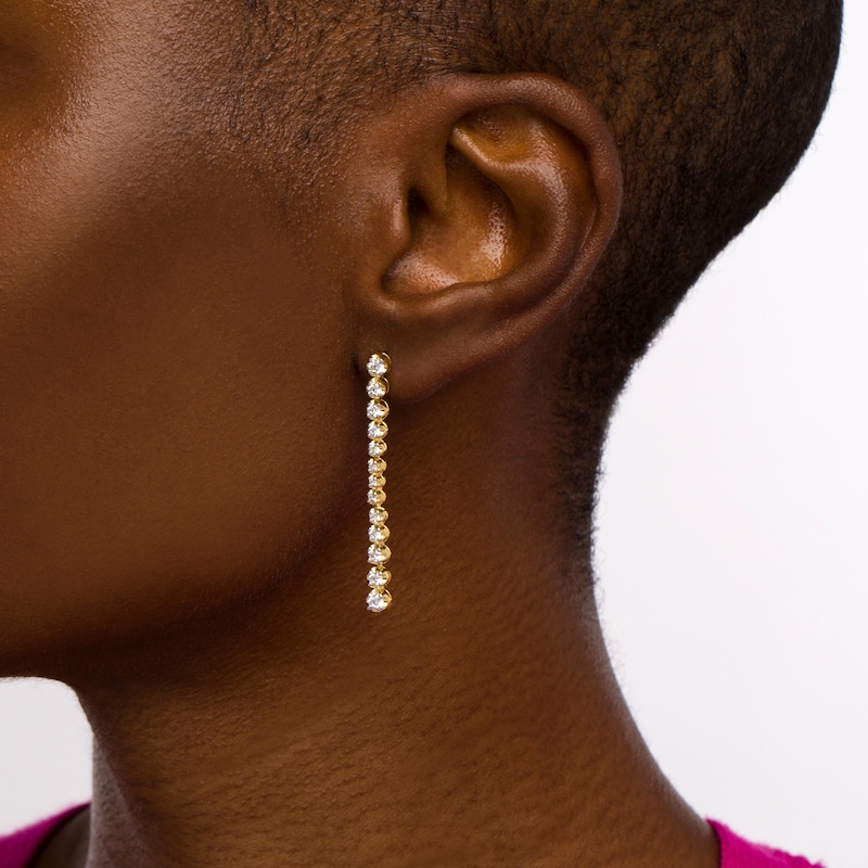 1.00 CT. T.W. Journey Diamond Drop Earrings in 10K Gold|Peoples Jewellers
