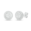 Thumbnail Image 0 of Multi-Diamond Accent Beaded Frame Stud Earrings in Sterling Silver