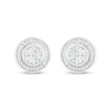 Thumbnail Image 1 of Multi-Diamond Accent Beaded Frame Stud Earrings in Sterling Silver